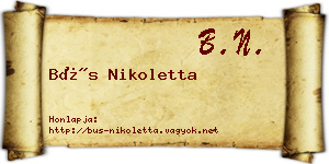Bús Nikoletta névjegykártya