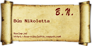 Bús Nikoletta névjegykártya