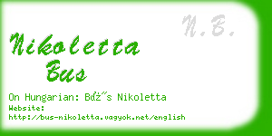 nikoletta bus business card